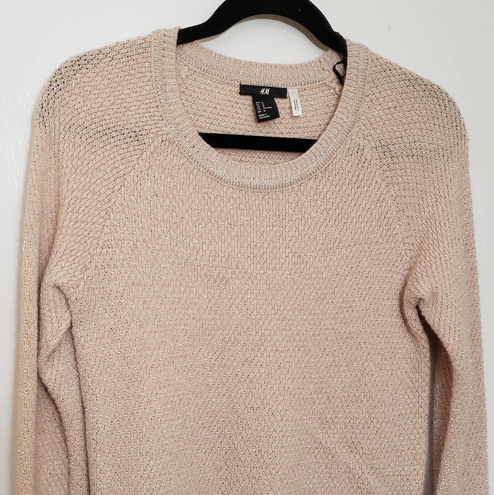 Light cream pink sparkly H & M sweater